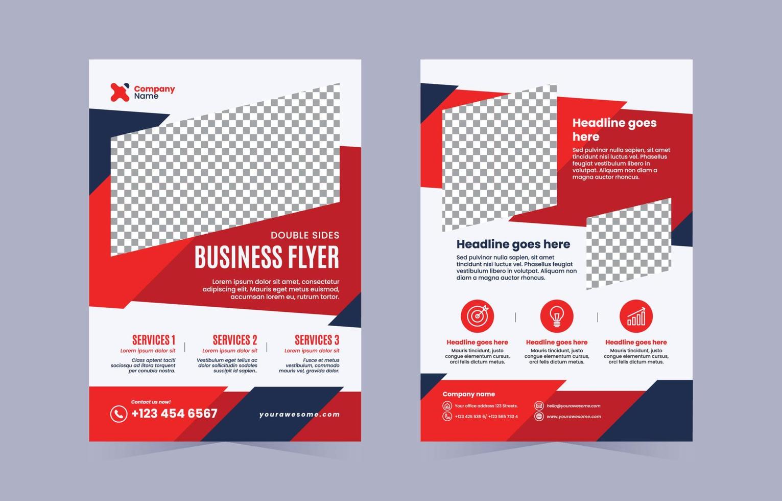 Modern Double Side Flyer vector
