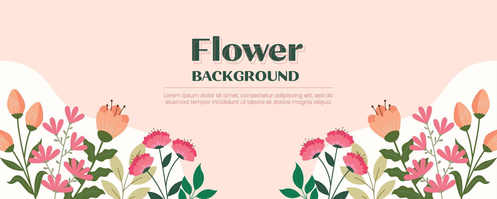 diseño de fondo floral. hermoso diseño de plantilla de banner floral vector