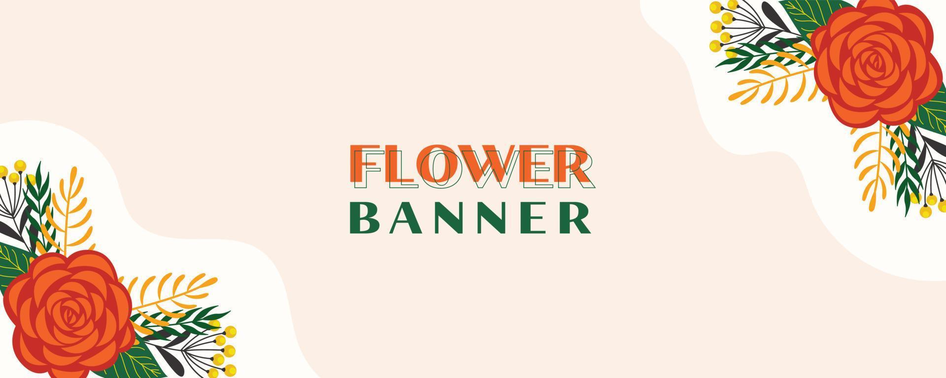 diseño de fondo floral. hermoso diseño de plantilla de banner floral vector