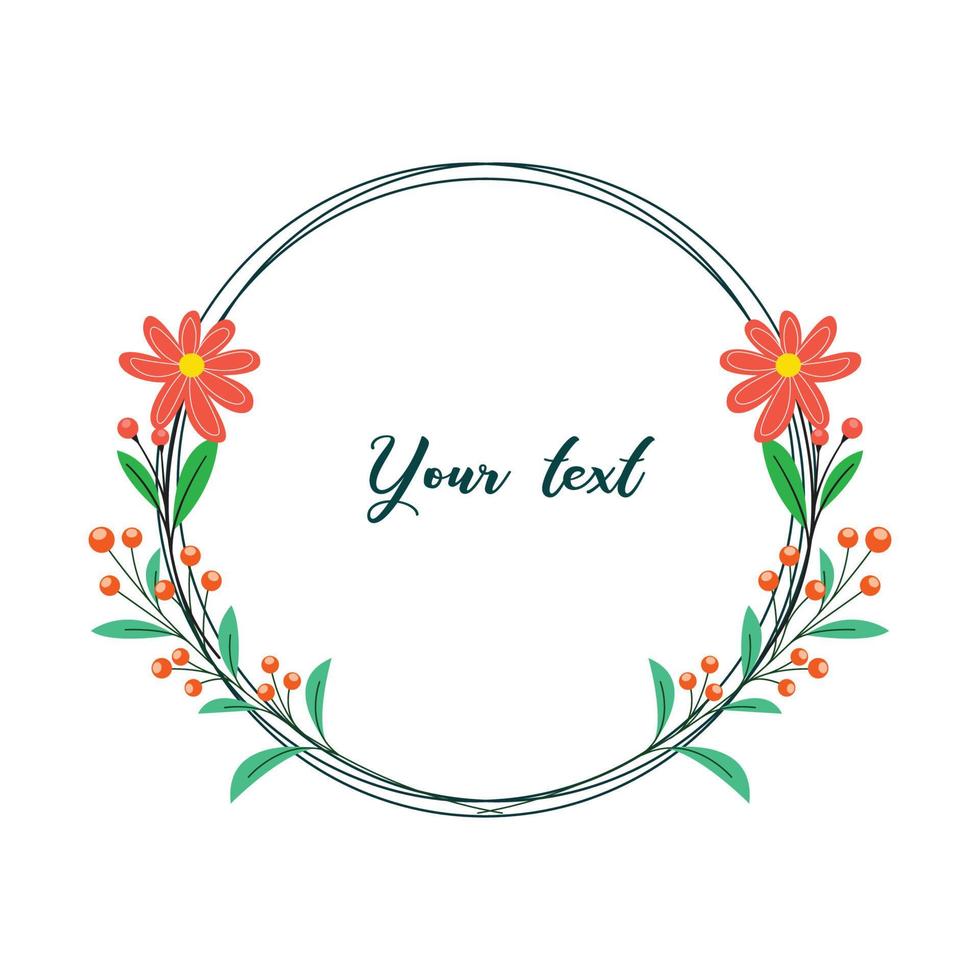 Vector floral frame design. Floral design for wedding invitation card. Illustration floral design