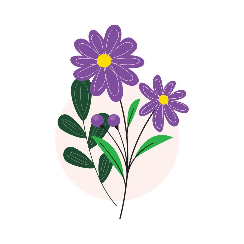 diseño floral vectorial. icono flor vector