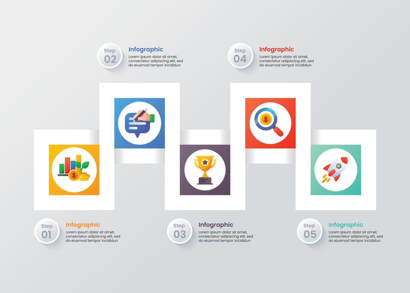 Business infographic steps design vector