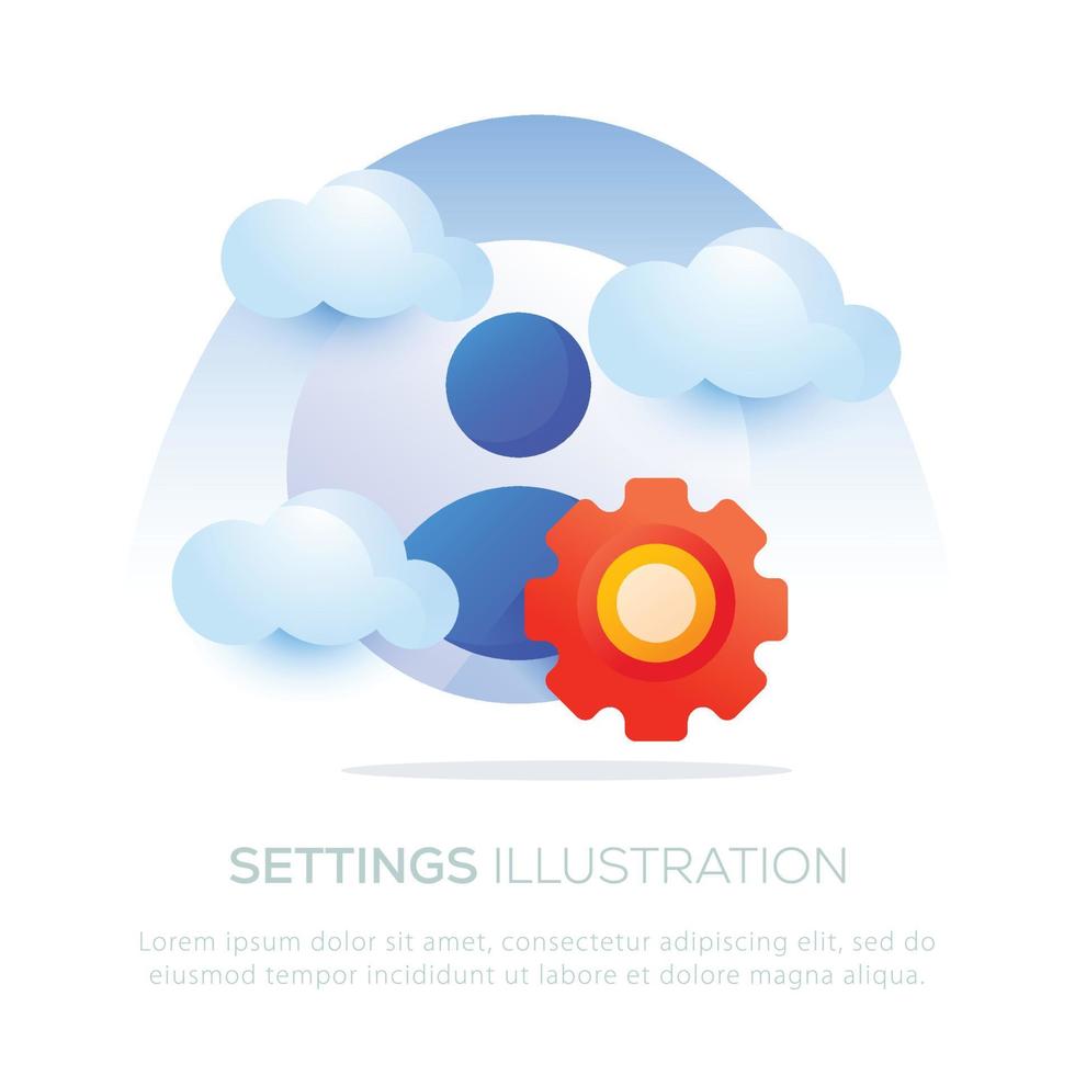 User setting illustration design for mobile app or website design vector