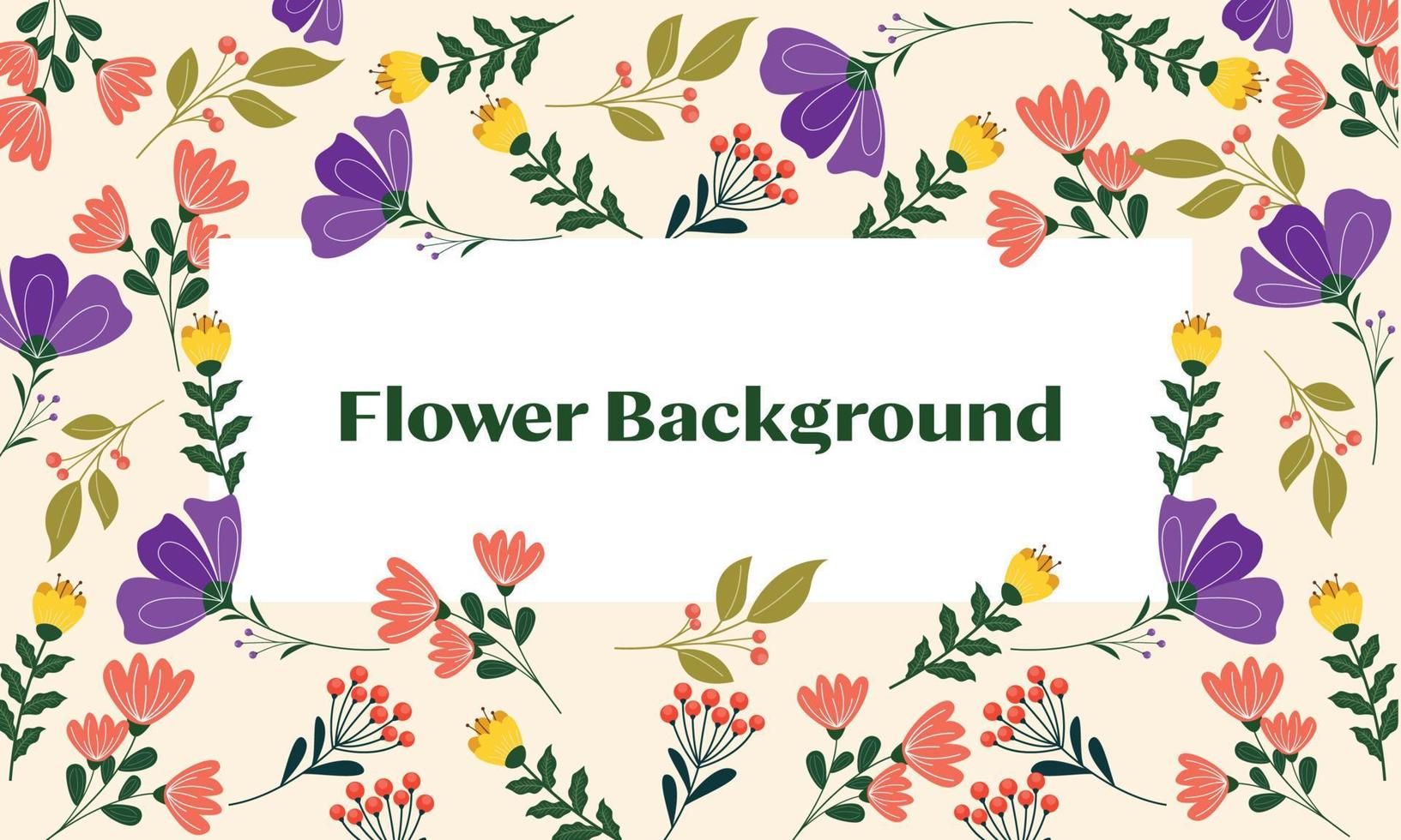 Hand drawn floral pattern illustration. Flower background design vector