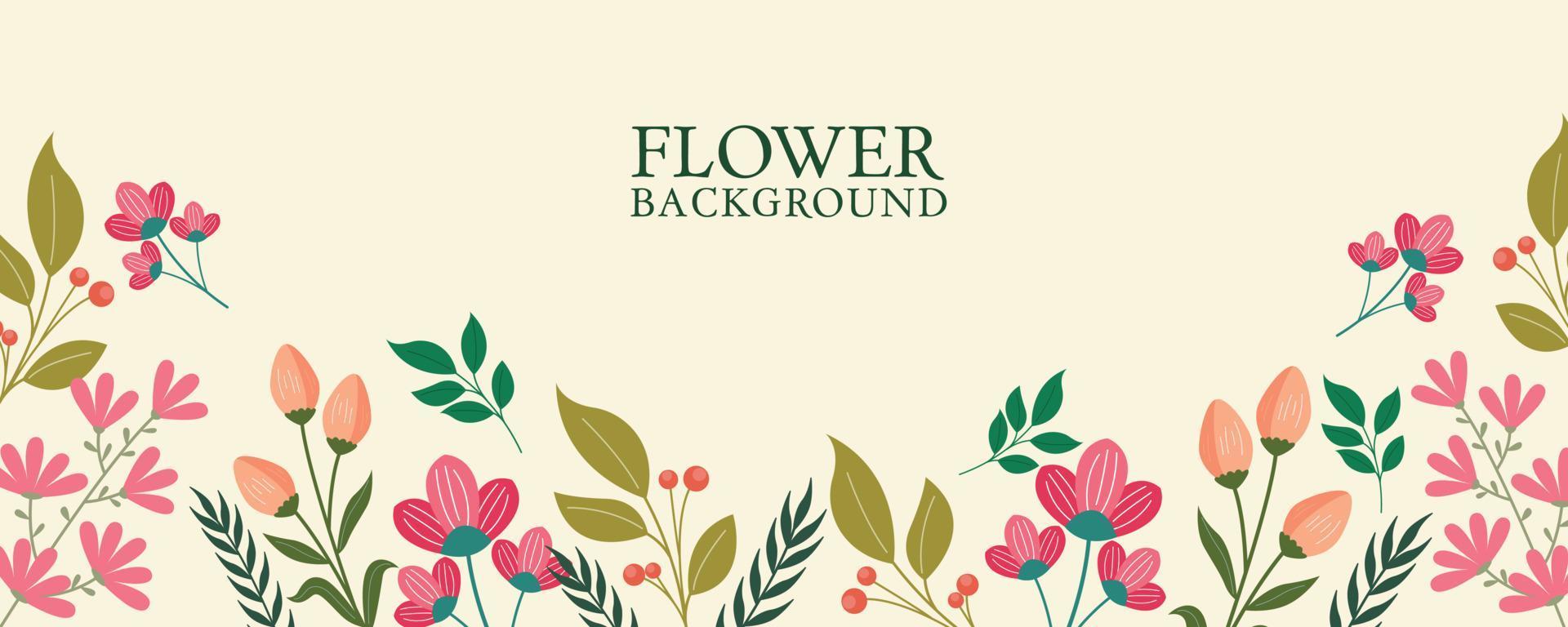 diseño de fondo floral de banner. fondo de flores con comillas vector