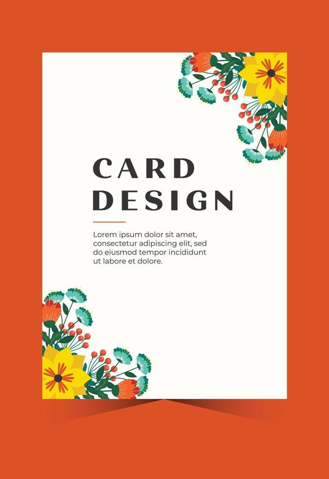 Flower wedding invitation card. Floral card design. Design card floral illustration. Romantic card vector