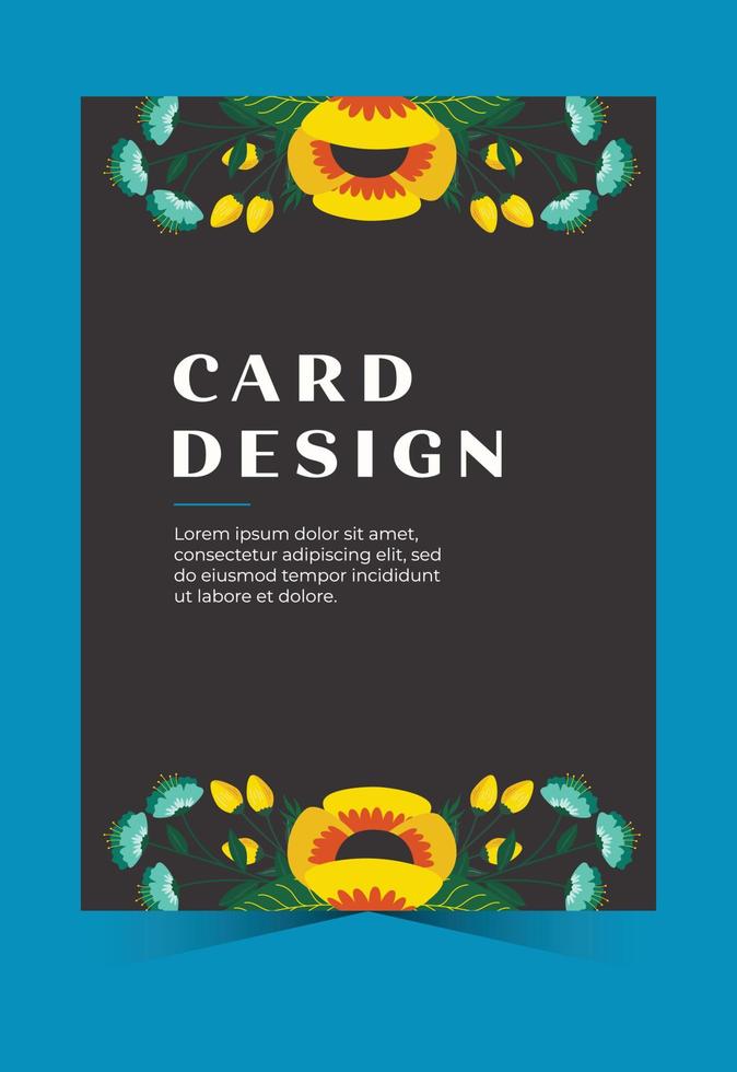 tarjeta de invitación de boda de flores. diseño de tarjetas florales. ilustración floral de la tarjeta de diseño. tarjeta romantica vector