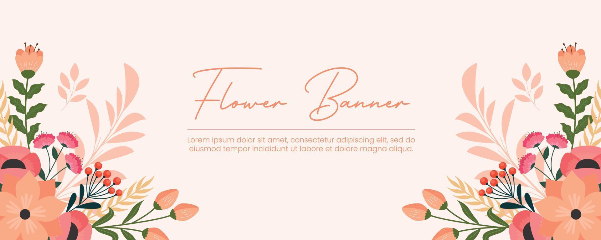 Floral background design. Beautiful floral banner template design vector