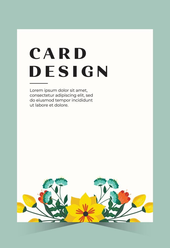 Beautiful hand draw flower wedding card. Floral card design vector