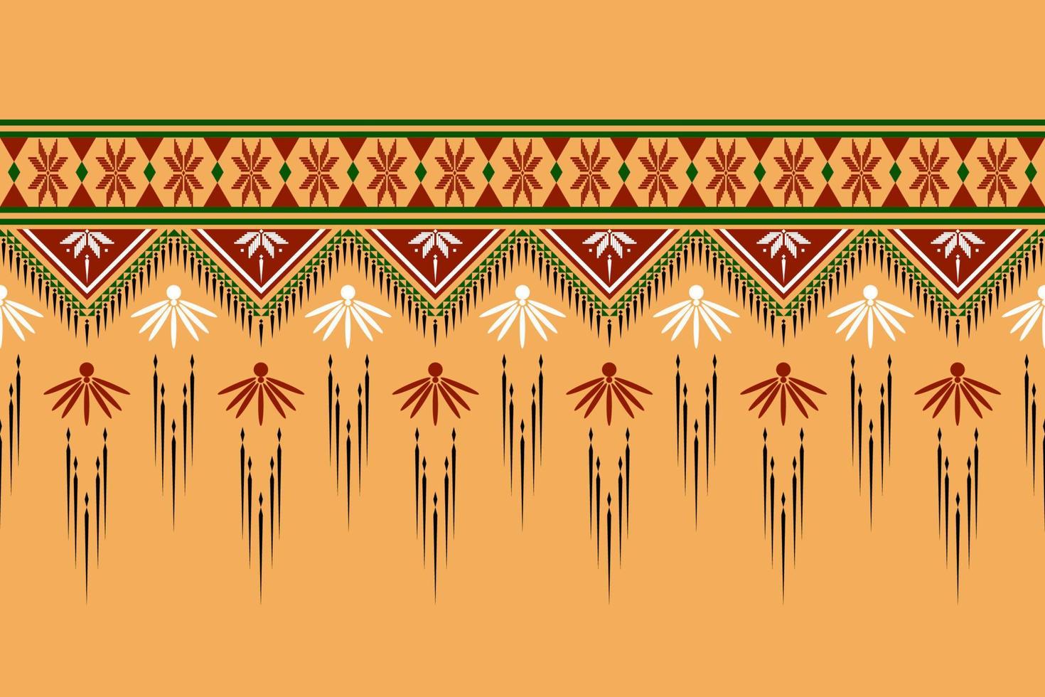 Diseño tradicional geométrico étnico oriental sin costuras para fondo, alfombra, papel pintado, ropa, envoltura, batik, tela, vector, ilustración, estilo bordado. vector