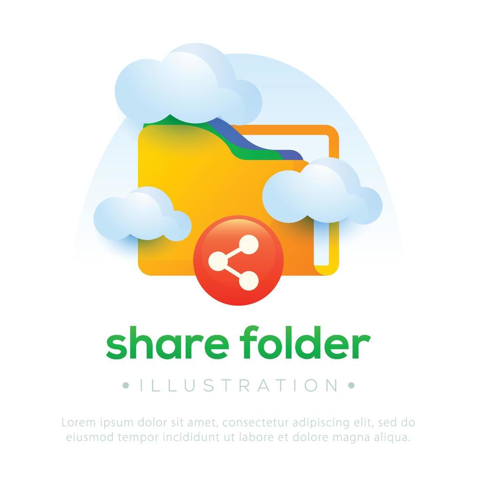 Share folder design. Folder share vector