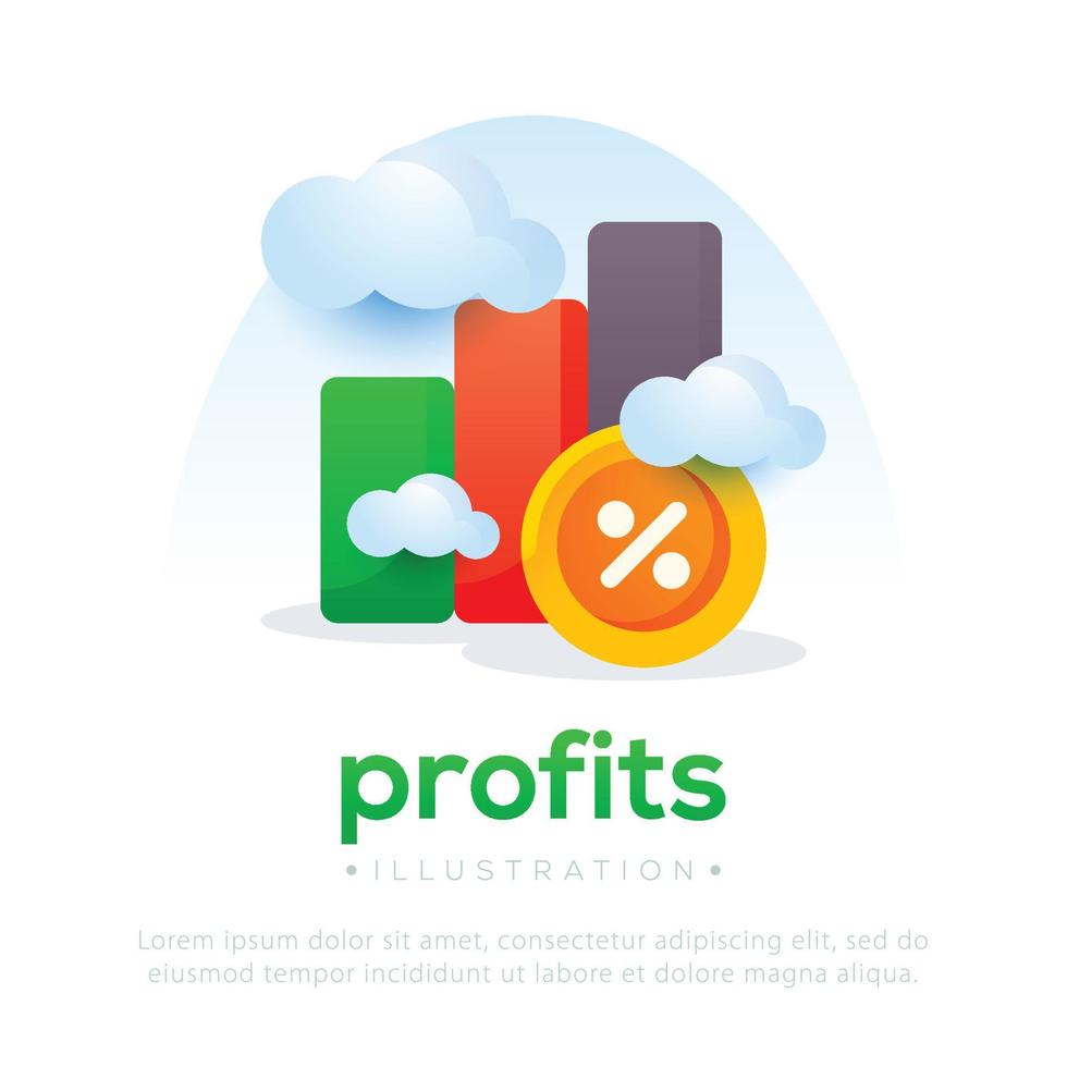Profit illustration design. Illustration for business finance vector