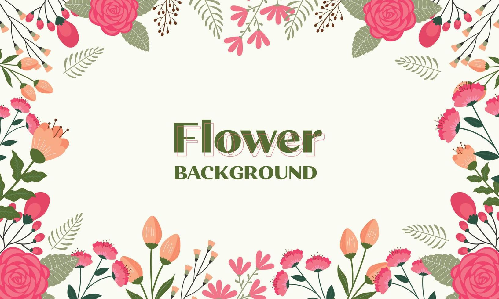 ilustración de flores de marco de primavera para el concepto de flor de boda o invitación vector