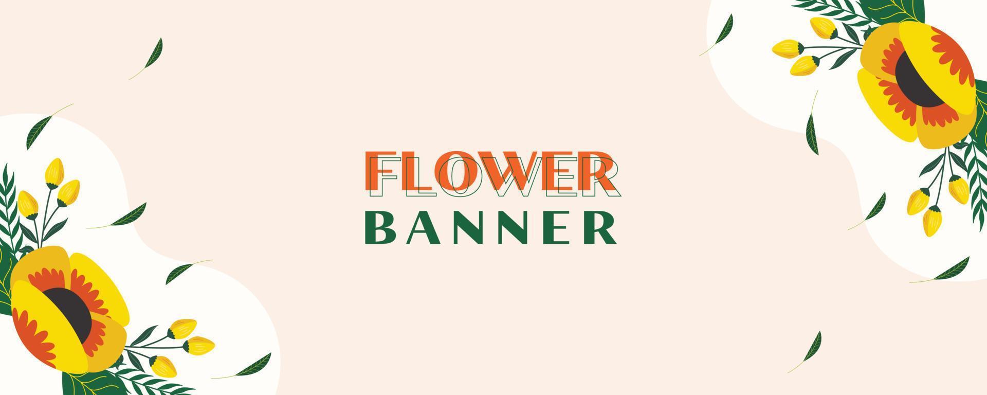 Floral background design. Beautiful floral banner template design vector