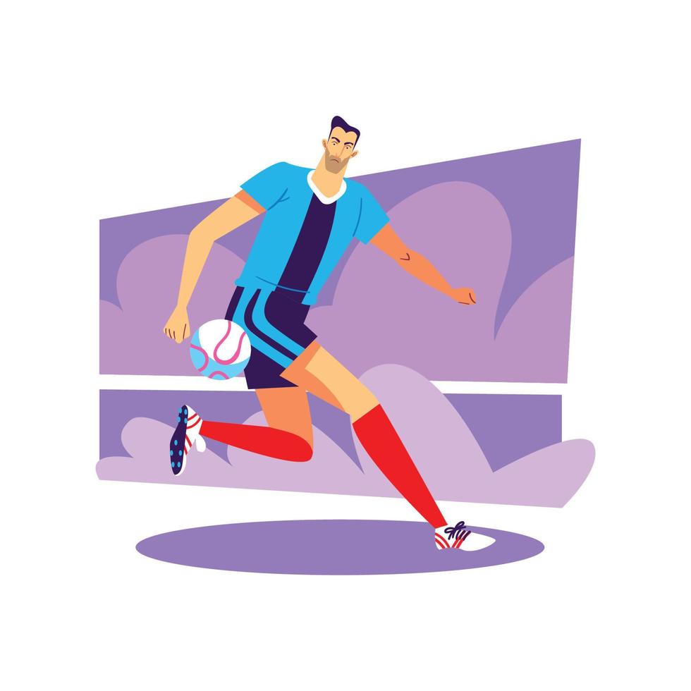 Professional Football Player tricking The Ball vector