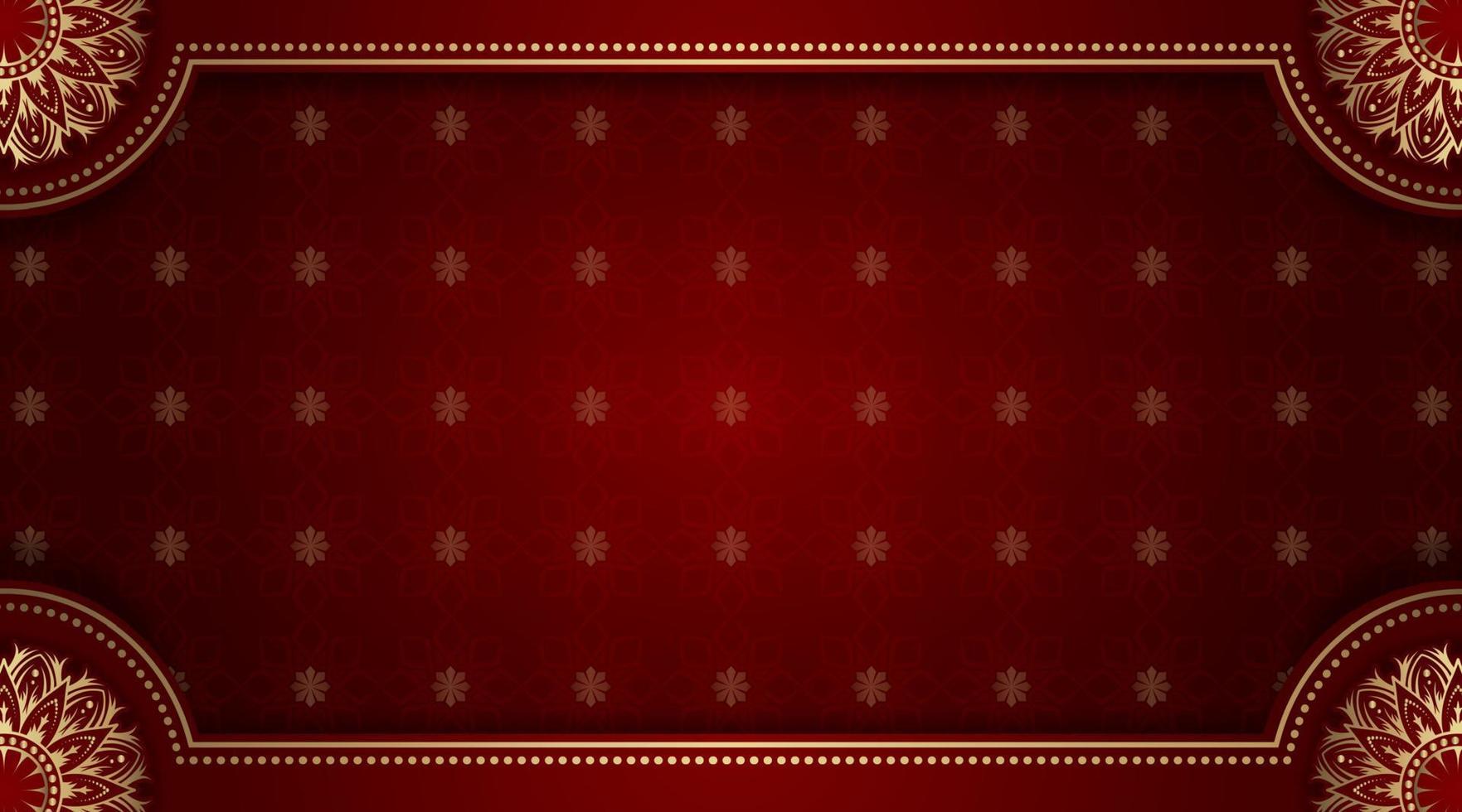 fondo de lujo rojo con adorno de mandala vector
