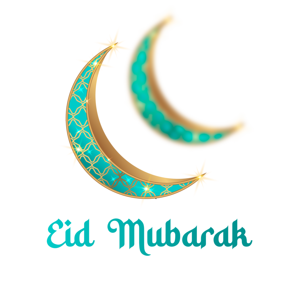 eid mubarak typography with mosque and lantern png
