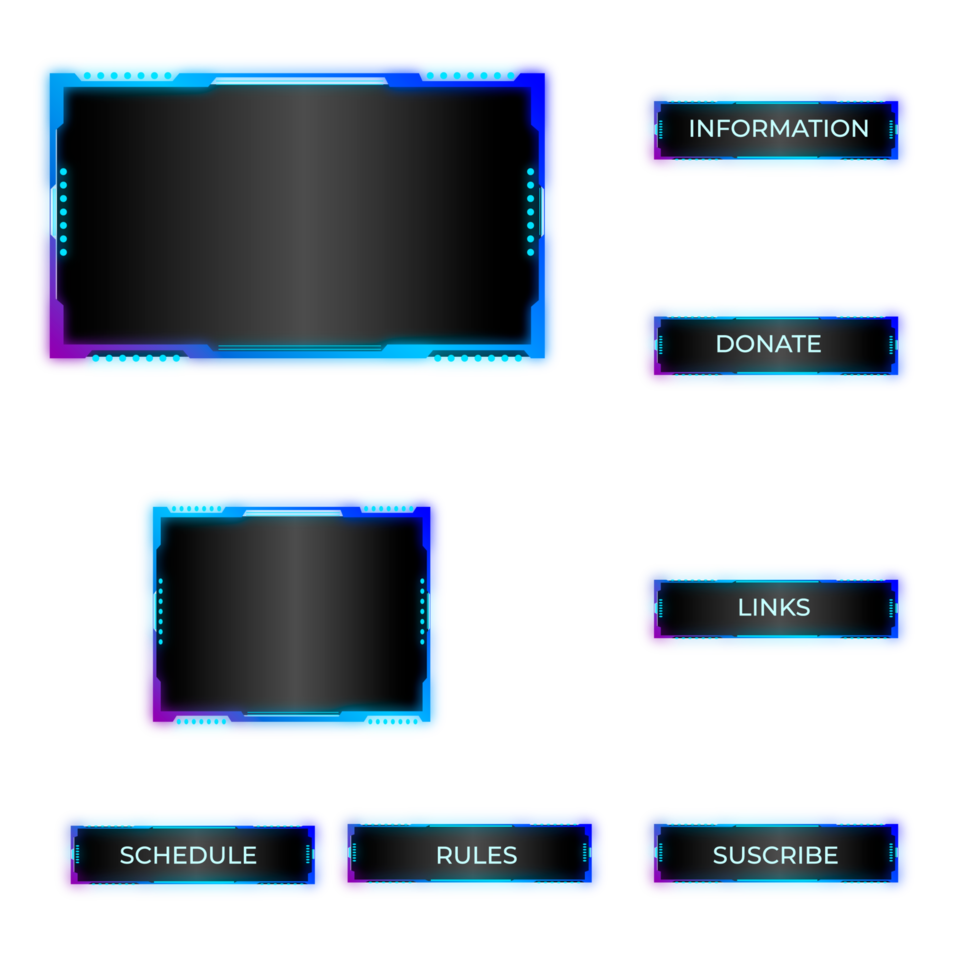 Twitch Overlay Gamer und Streamer png