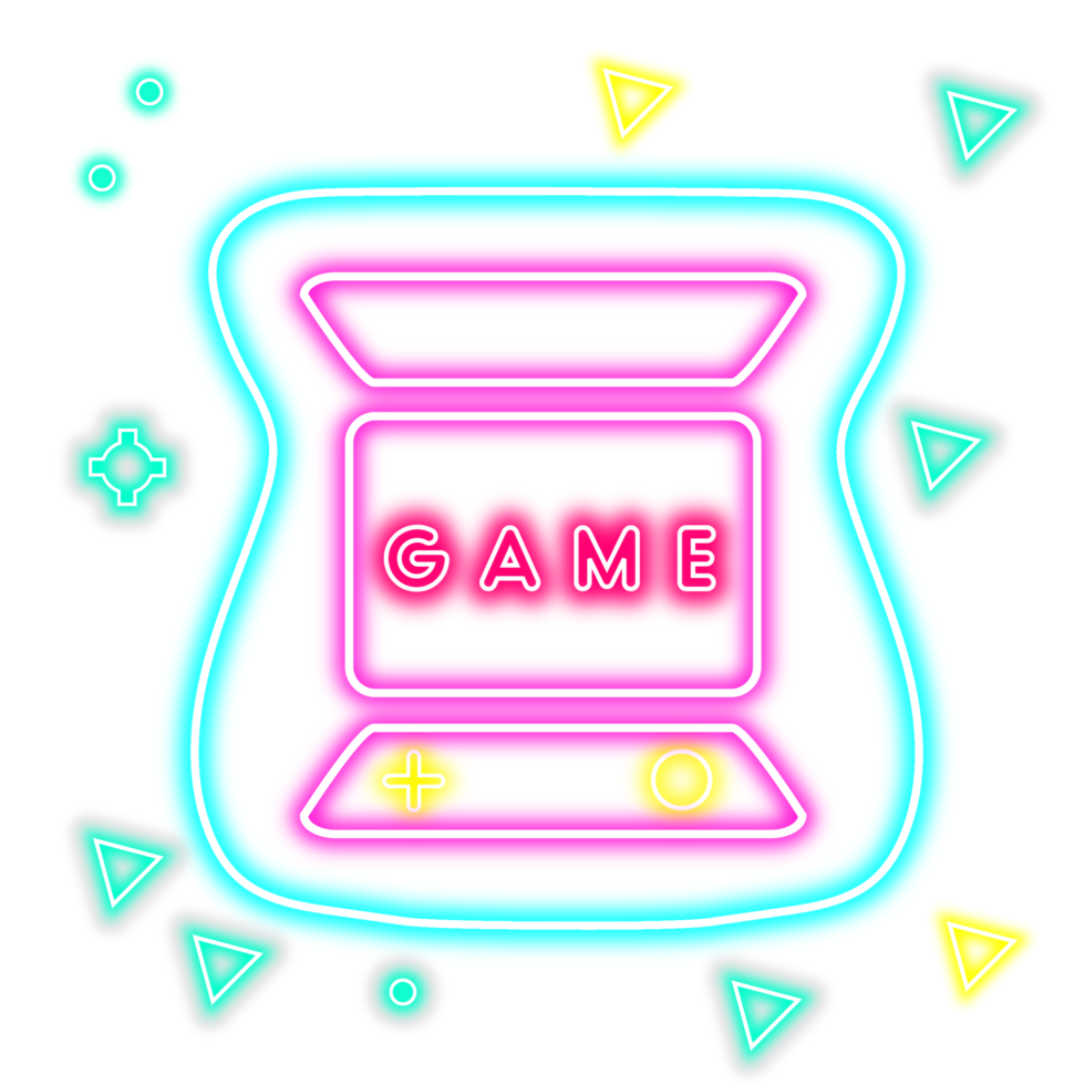 video gioco neon stile grafico risorse mattone parete png