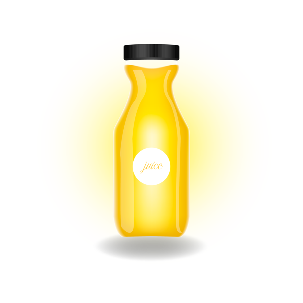 garrafa de vidro de suco de fruta natural realista png