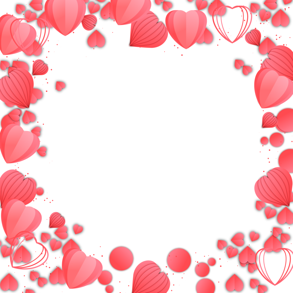 happy valentines day frame with beautiful ornament png