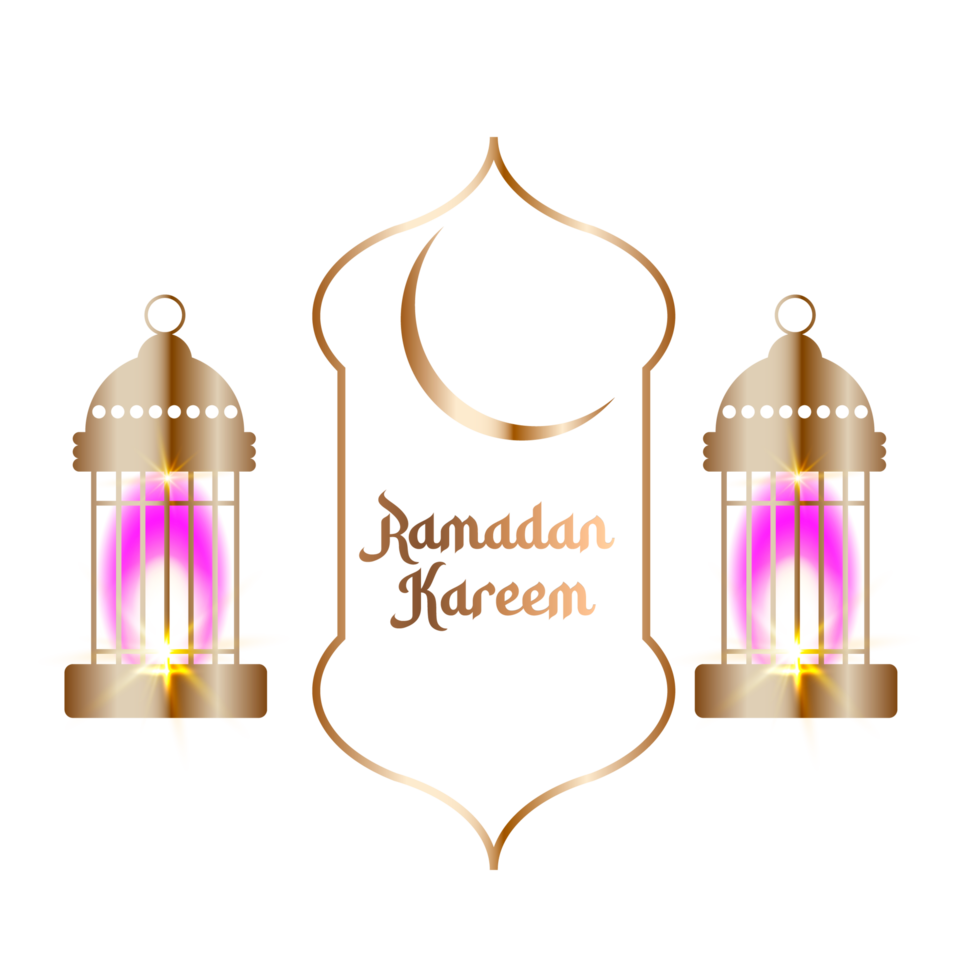 eid mubarak typography with mosque and lantern png