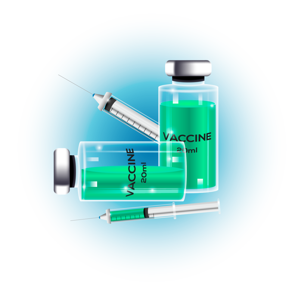 Vaccine by virus. vaccines bottle isolated. set realistic 3d glass ampoules png