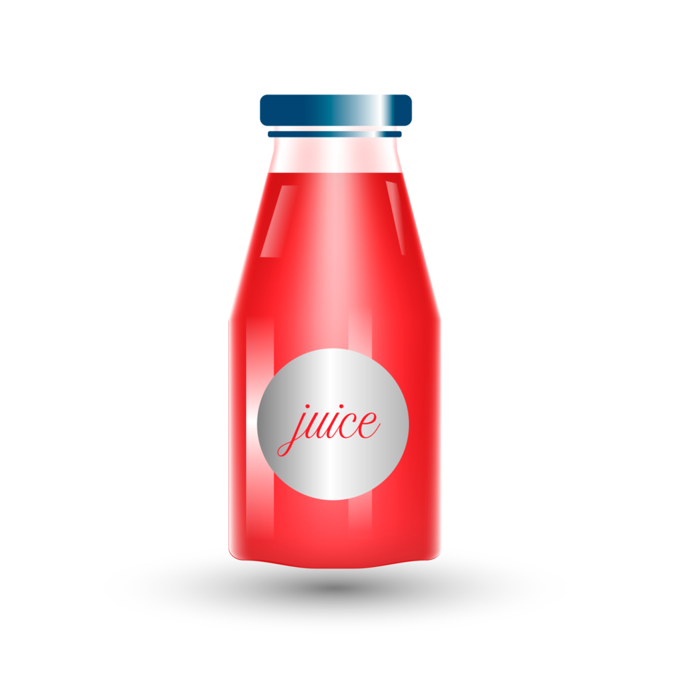realistic natural fruit juice glass bottle png