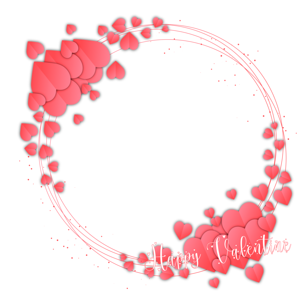 happy valentines day frame with beautiful ornament png