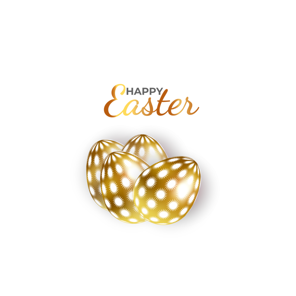 happy easter element for design.eggs in green grass with white flowers isolated png