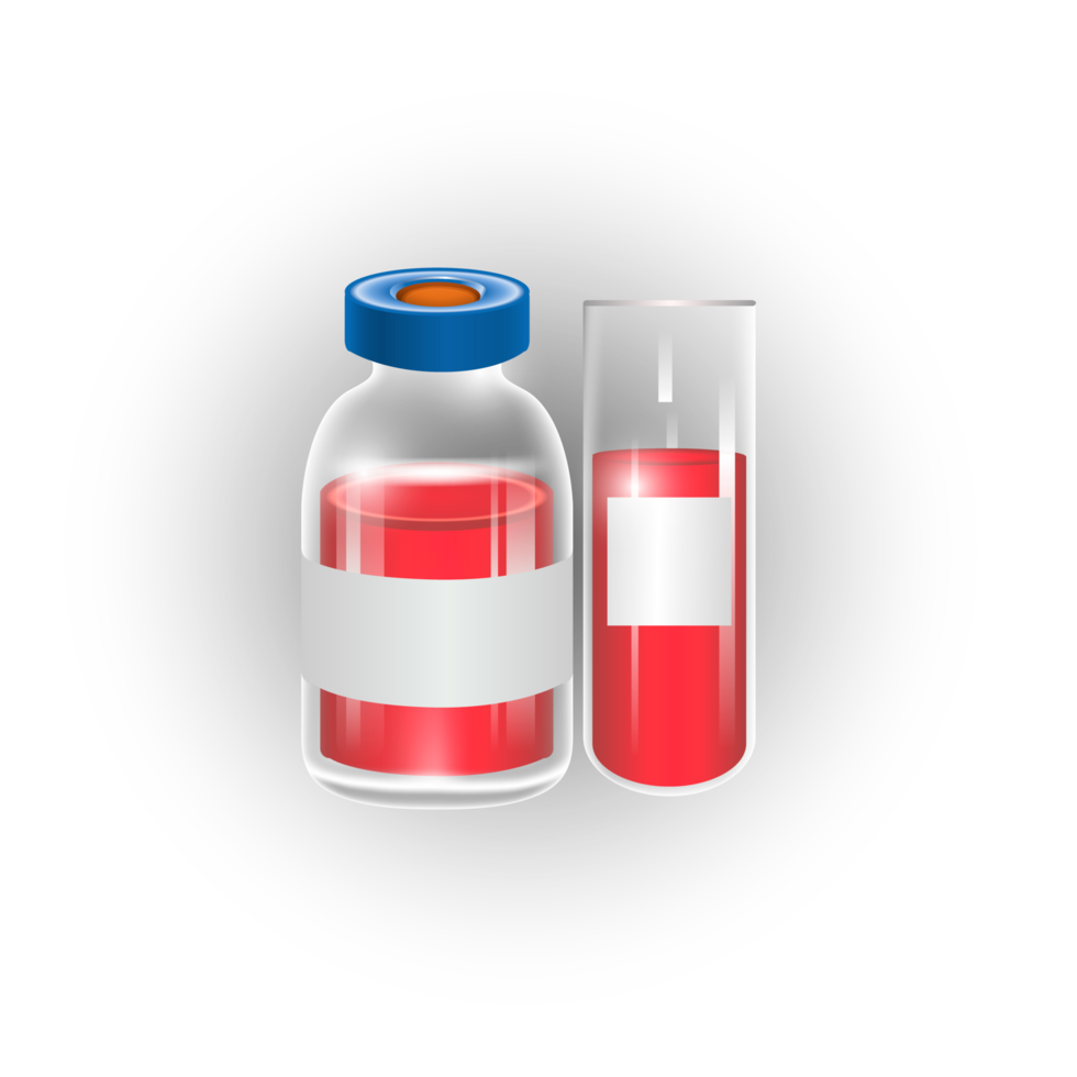Vaccine by virus. vaccines bottle isolated. set realistic 3d glass ampoules png