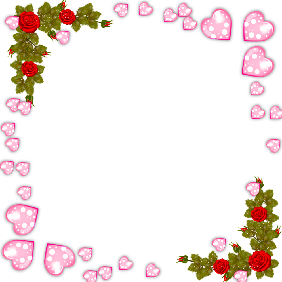 happy valentines day frame with beautiful ornament png