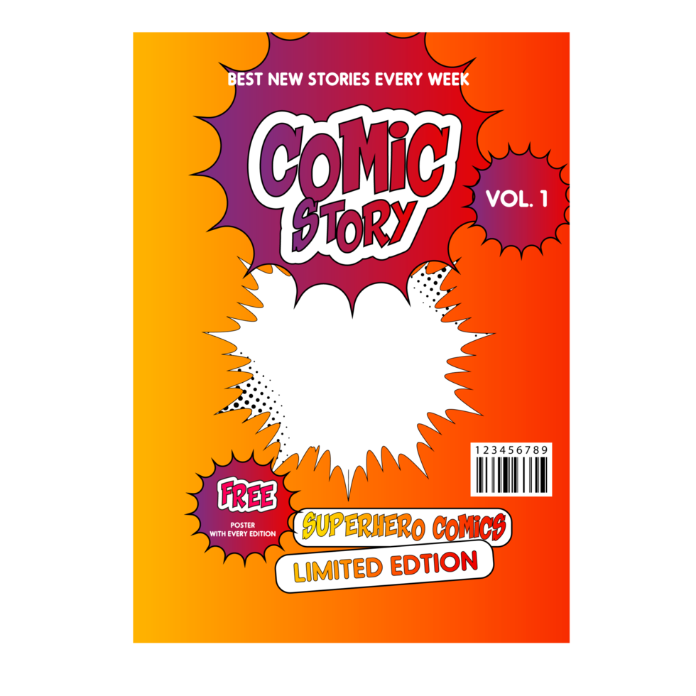 Comic Book Cover Template Design 17374856 Png