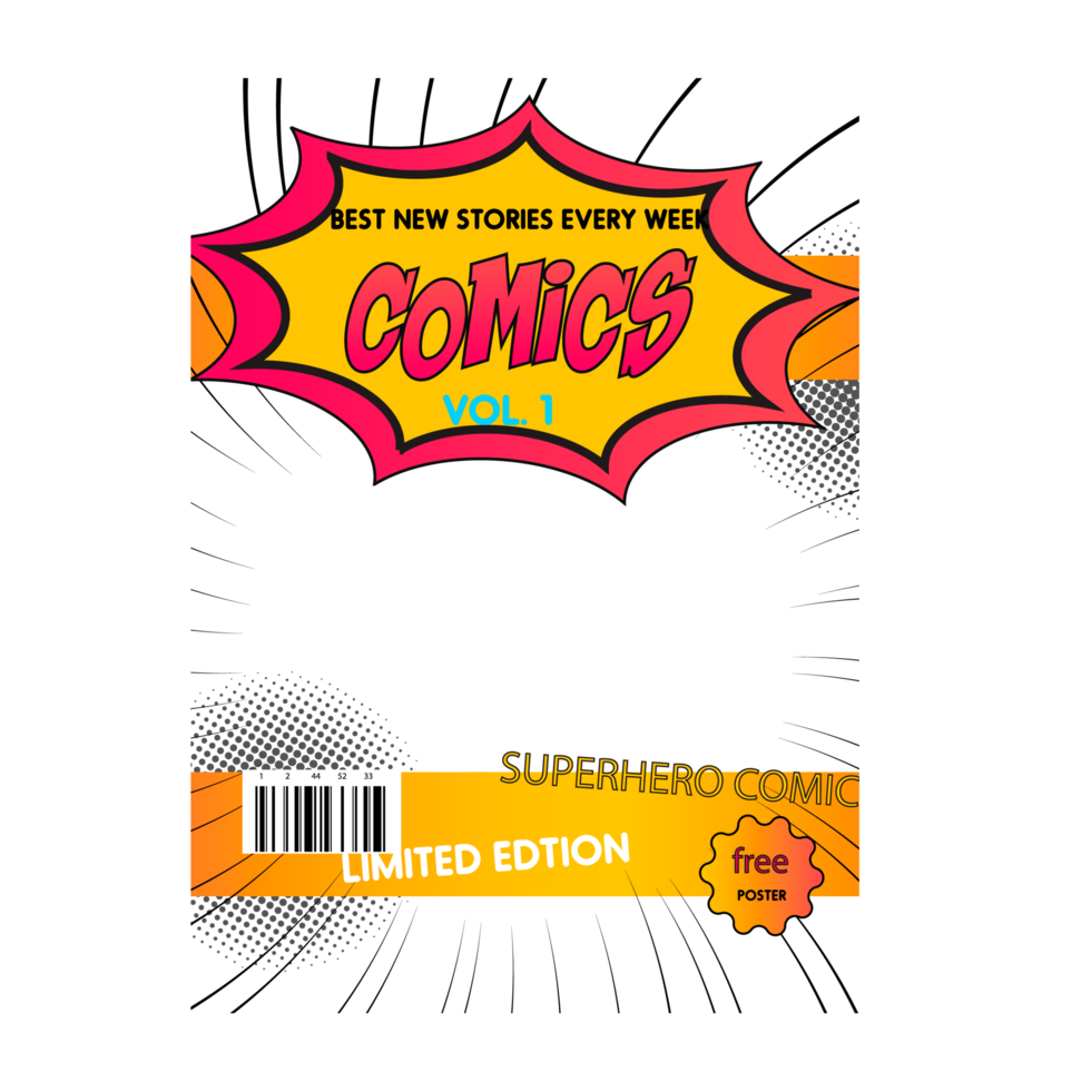 Comic-Cover-Vorlagendesign png