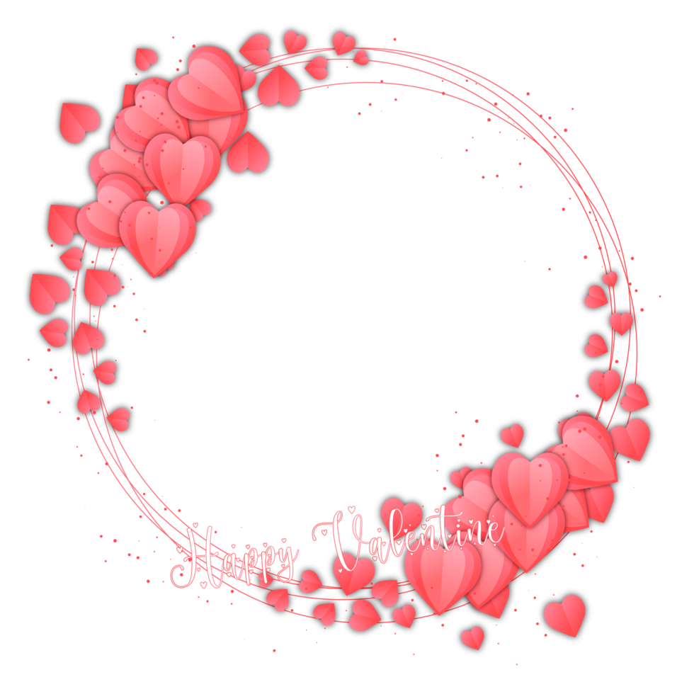 happy valentines day frame with beautiful ornament png