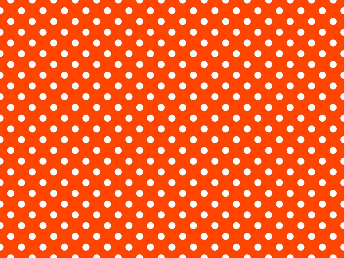 white polka dots over orange red background vector