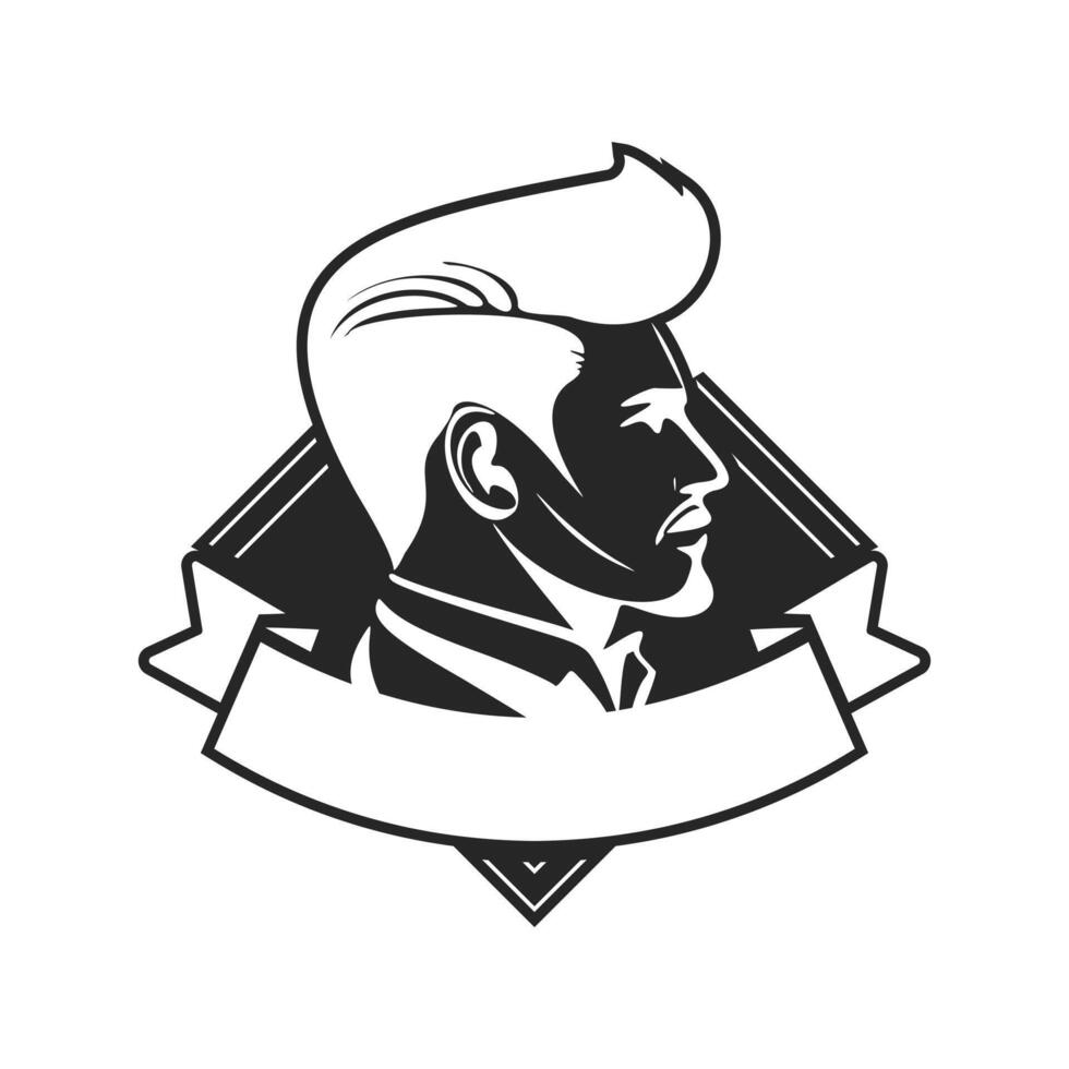 logo en blanco y negro con la imagen de un hombre brutal. para tu marca vector