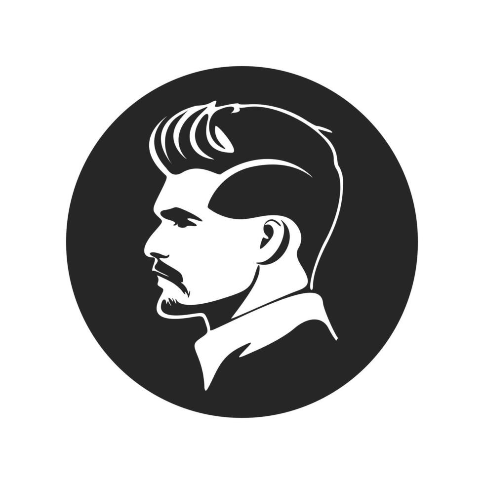 A simple yet powerful black and white logo featuring a stylish man. For your brand. vector