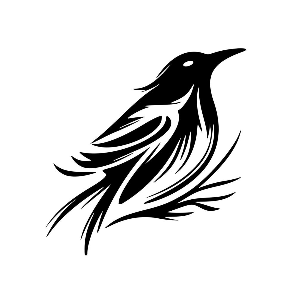 logotipo de pájaro en alza bellamente diseñado. bueno para las impresiones. vector