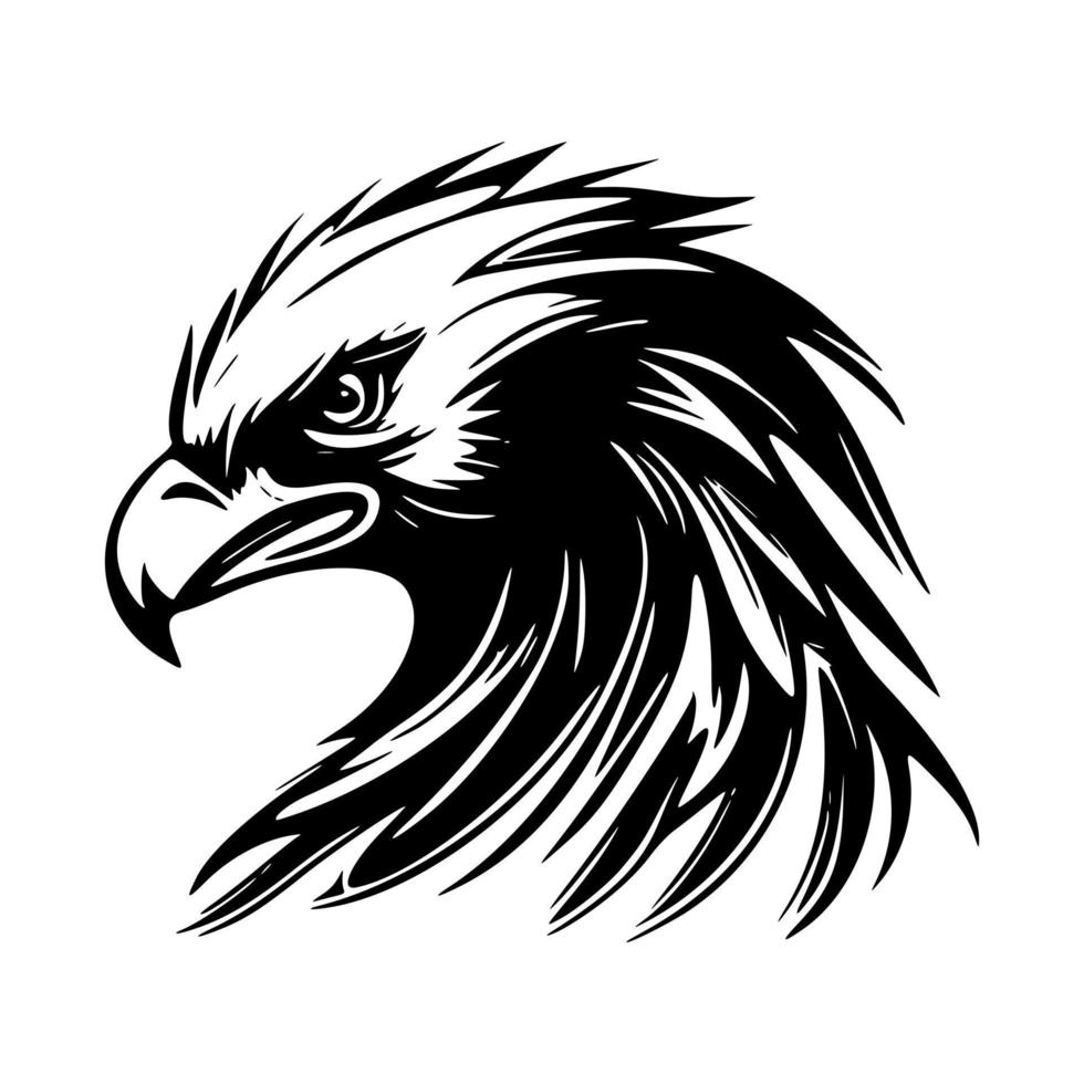 un logotipo listo para el águila en blanco y negro bellamente diseñado. bueno para la tipografía. vector
