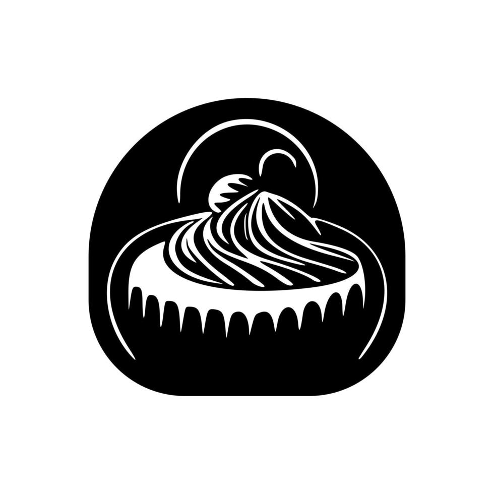 logotipo atractivo de la torta. bueno para la tipografía. vector