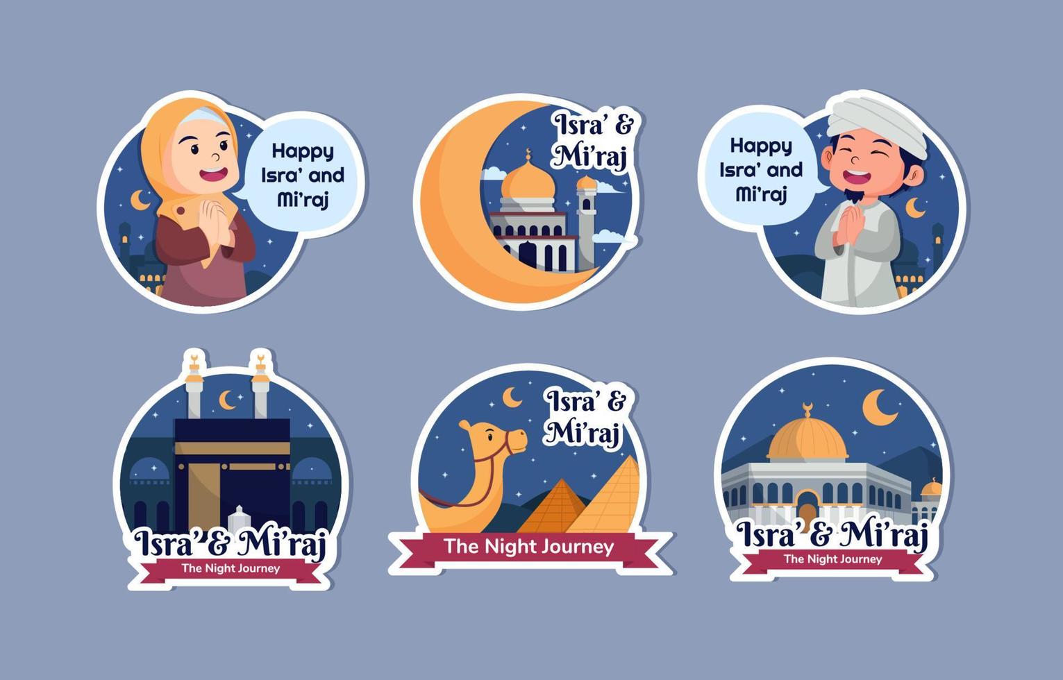 Greeting Sticker For Isra Miraj vector