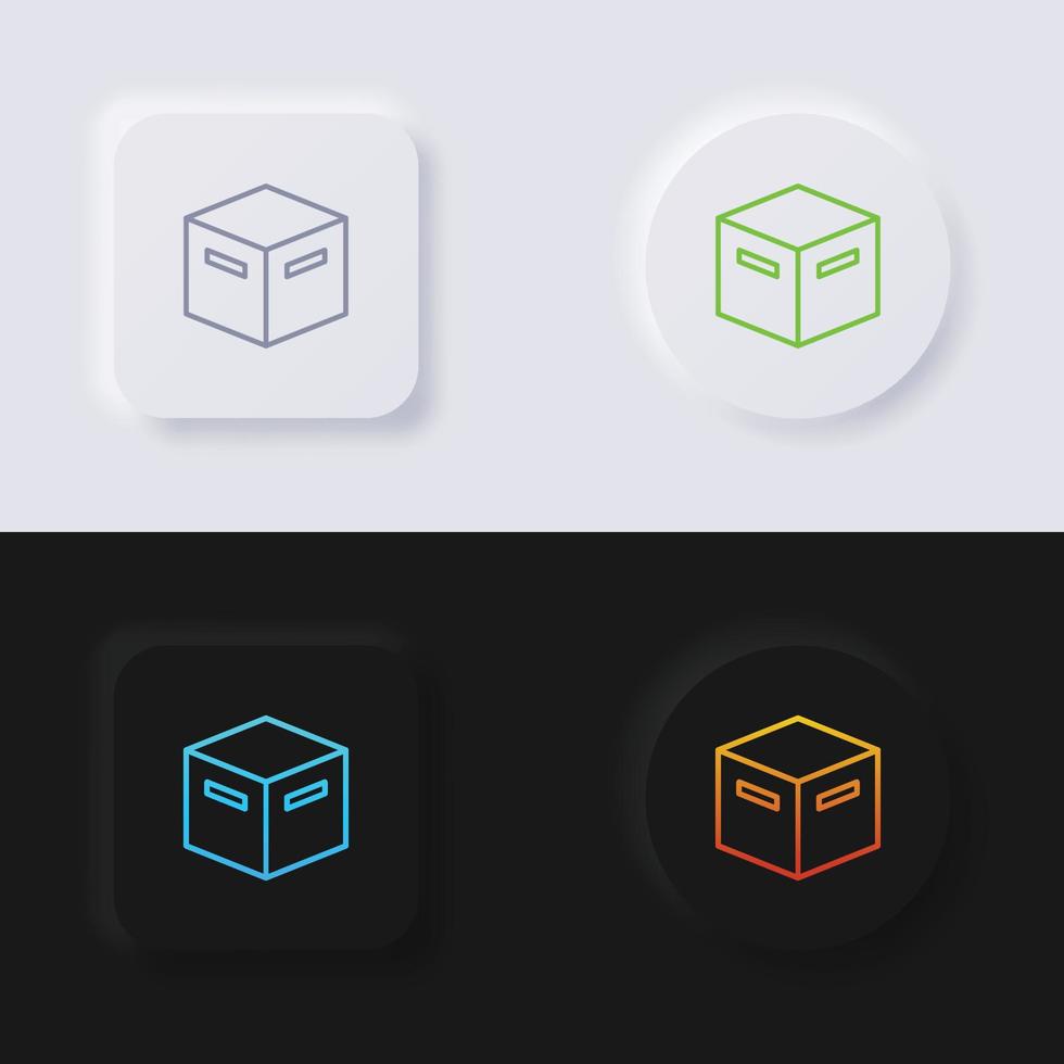 Box icon set, Multicolor neumorphism button soft UI Design for Web design, Application UI and more, Icon set, Button, Vector. vector