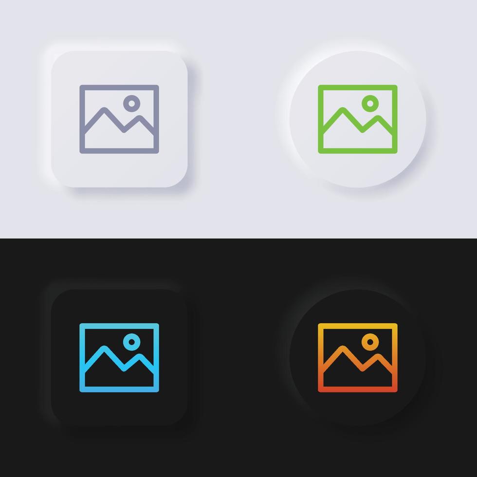 Cover album button icon set, Multicolor neumorphism button soft UI Design for Web design, Application UI and more, Button, Vector. vector