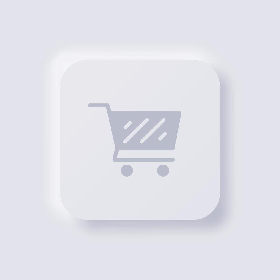 Shopping cart Icon, White Neumorphism soft UI Design for Web design, Application UI and more, Button, Vector. vector