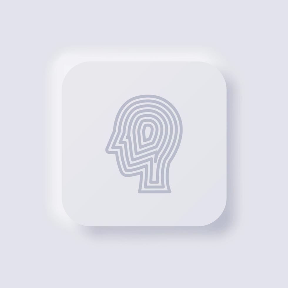 Head overlap stroke line icon, White Neumorphism soft UI Design for Web design, Application UI and more, Button, Vector. vector