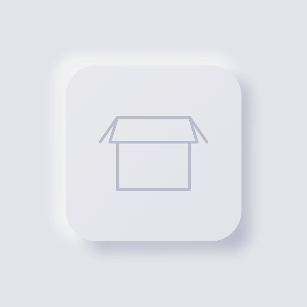 Box icon, White Neumorphism soft UI Design for Web design, Application UI and more, Button, Vector. vector