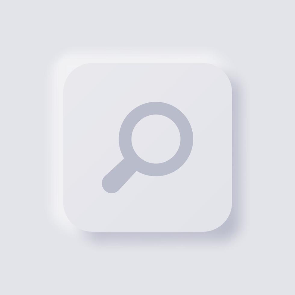 Magnifying Glass icon, White Neumorphism soft UI Design for Web design, Application UI and more, Button, Vector. vector