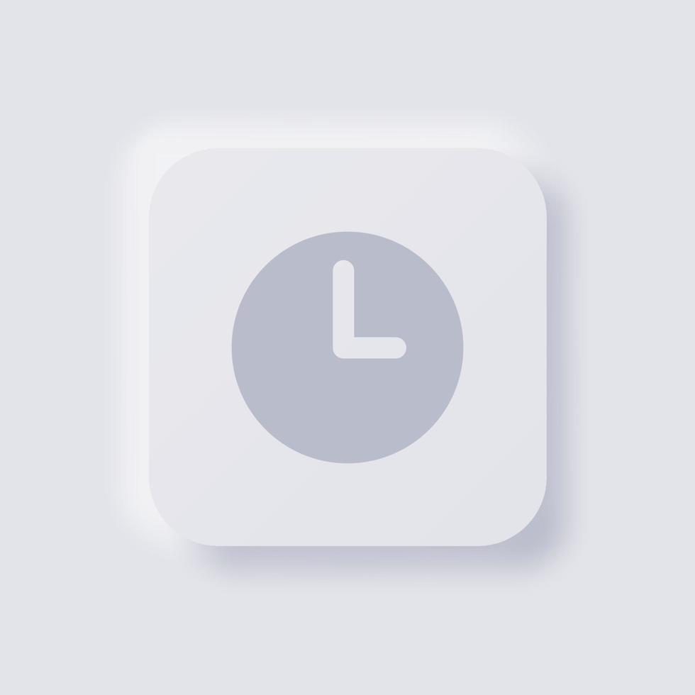 Clock icon, White Neumorphism soft UI Design for Web design, Application UI and more, Button, Vector. vector