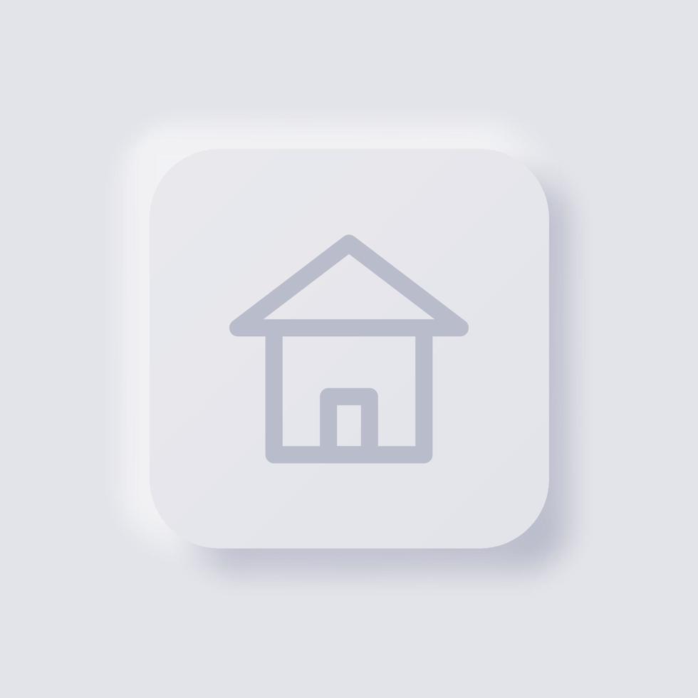 icono de la casa, diseño de interfaz de usuario suave de neumorfismo blanco para diseño web, interfaz de usuario de aplicación y más, botón, vector. vector